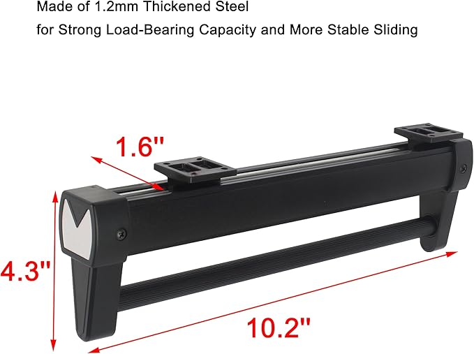 Adjustable Double-Rail Pull Out Clothes Hanger Rod with Thick Steel - Wardrobe Clothing Rail Hanger Rack Bar for Pants and Clothes (Double Track 10.2 inch)