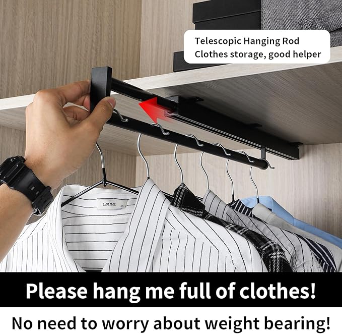 pull out closet rod pull out pants rack for closet valet rod closet black valet rods for closets 11-3/8 inch pull out telescopic trouser rack shallow cabinet organize pants and clothes
